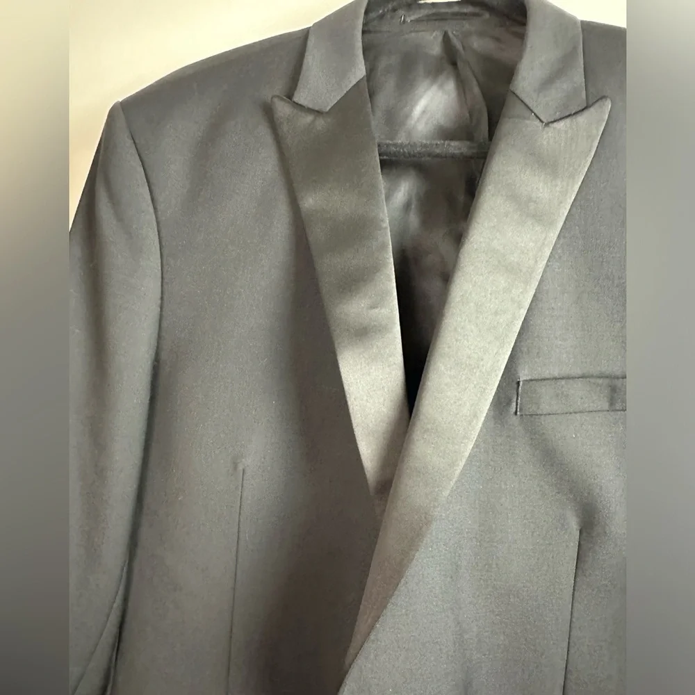 T.M Lewin (Jermyn St. London) Black Wool Mohair Slim Evening Wear Blazer NWT 46L
